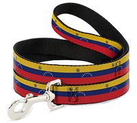 Buckle-Down Pet Leash, Dog Leash, Venezuela Flag Continuous Repeat, 4 Feet Long 1.5 Inch Wide