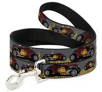 Buckle Down Pet Leash - Hot Rod w/Flames - 6 Feet Long - 1" Wide