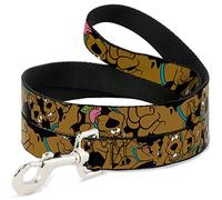Buckle-Down Pet Leash - Scooby Doo Stacked CLOSE-UP Black - 4 Feet Long - 1.5" Wide