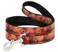Buckle-Down Pet Leash - Timon & Pumba The Hula Song Poses - 4 Feet Long - 1.5" Wide