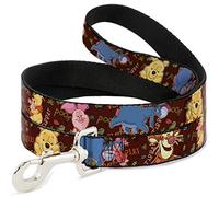Buckle-Down Pet Leash - Winnie the Pooh Character Poses - 4 Feet Long - 1" Wide