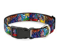 Buckle-Down Plastic Clip Collar - Beauty & the Beast Stained Glass Scenes - 1" Wide - Fits 15-26" Neck - Large
