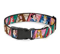 Buckle-Down Plastic Clip Collar - Disney Princess Poses/Castle Blocks - 1" Wide - Fits 15-26" Neck - Large