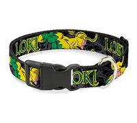 Buckle-Down Plastic Clip Collar - LOKI in Action Black/Gray/Yellow/Green
