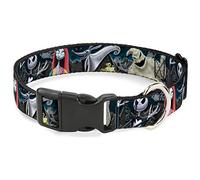 Buckle-Down Plastic Clip Collar - Nightmare Before Christmas 4-Character Group/Cemetery Scene - 1/2" Wide - Fits 9-15" Neck - Large