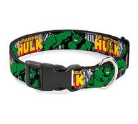 Buckle Down Plastic Clip Collar - THE INCREDIBLE HULK Action Poses/Stacked Comics