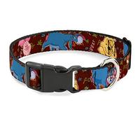 Buckle-Down Plastic Clip Collar - Winnie the Pooh Character Poses - 1/2" Wide - Fits 8-12" Neck - Medium, Multicolor
