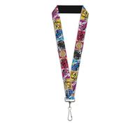 Buckle-Down Power Rangers Lanyard, Sabans Power Rangers Zord and Icon Blocks and Title Logo, Elastic