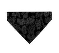 Buckle-Down Premium Durable Fabric Pet Scarf, Hankerchief, Bibs, Slip On Collar Bandanas- Black Gray