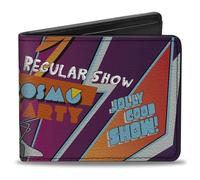 Buckle-Down Regular Show Wallet, Bifold, Regular Show Characters Group Posmo Party Pose Multi Color, Vegan Leather
