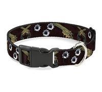 Buckle-Down Revolvers Purple/Green Plastic Clip Collar, 1.5" x 16-23"/Medium