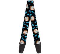 Buckle-Down Rick and Morty Guitar Strap | Rick and Morty Death Crystals Morty Expression Black Blues Acoustic Electric Bass