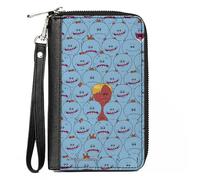 Buckle-Down Rick and Morty Wallet, Zip Around, Rick and Morty Mr Meeseeks and Kirkland Meeseeks Expressions, Vegan Leather