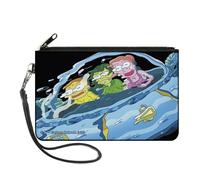 Buckle-Down Rick and Morty Wallet, Zip Clutch, Rick and Morty Morty Bruce Summer Ship Melt Scene, Canvas, Blue, Large