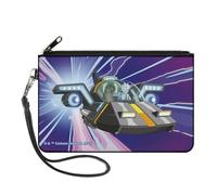 Buckle-Down Rick and Morty Wallet, Zip Clutch, Rick and Morty Rick Space Cruiser Pose Blues, Canvas, Purple, Large