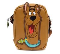 Buckle-Down Scooby Doo Bag, Cross Body, Scooby Doo Smiling Face and Spots, Brown, Vegan Leather, Brown, 8.0" x 6.0"