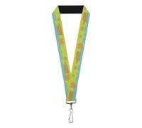 Buckle-Down Scooby Doo Lanyard, Scooby Doo The Mystery Machine Paint Job Green Aqua Orange, Elastic, Green, 44" x 1"