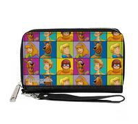 Buckle-Down Scooby Doo, Zip, Scooby DOO 5 Characters Face Blocks, Multicoloured, Vegan Leather, 7.5 x 4.5 inches, Casual