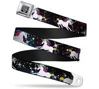 Buckle-Down Unisex's Seatbelt Belt Unicorns W32121, Multicolor, Large