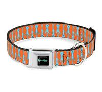 Buckle-Down Seatbelt Buckle Collar, Mr. Meeseeks Poses Flip Orange/Multicolour, 13 to 18 Inches Length x 1.5 Inch Wide