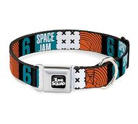 Buckle-Down Seatbelt Buckle Collar, Space Jam 2 Number 6 Blocks Multicolour, 16 to 23 Inches Length x 1.5 Inch Wide