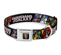 Buckle Down Seatbelt Buckle Dog Collar - GUARDIANS OF THE GALAXY 5-Character Pose Blocks - 1" Wide - Fits 9-15" Neck - Small