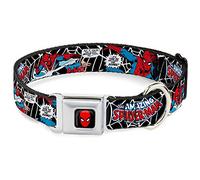 Buckle-Down Seatbelt Buckle Dog Collar - JRNY-Spider-Man in Action2 w/AMAZING SPIDER-MAN - 1" Wide - Fits 15-26" Neck - Large