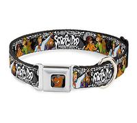 Buckle-Down Seatbelt Buckle Dog Collar - SCOOBY DOO Group Pose/Bones - 1" Wide - Fits 9-15" Neck - Small