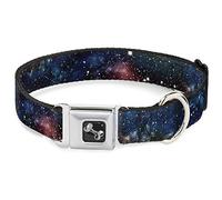 Buckle Down Seatbelt Buckle Dog Collar - Space Dust Collage - 1" Wide - Fits 15-26" Neck - Large