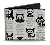 Buckle-Down Skelanimals Wallet, Bifold, Skelanimals Obituary Announcements White White, Vegan Leather, White, 4.0" x 3.5", Casual