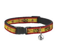 Buckle-Down Spain Flag, Breakaway Cat Collar with Bell, Plastic Clip, Easy Adjustable, 8.5 to 12"-0.5" Wide