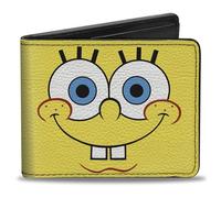 Buckle-Down SpongeBob SquarePants Wallet, Bifold, SpongeBob SquarePants Im Ready Face Close Up Yellow Green, Vegan Leather, Yellow, 4.0" x 3.5", Casual