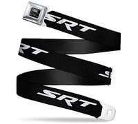 Buckle-Down SRT Belt Seat Belt Buckle Black Red White Mens Womens Kids Adjustable, Viper Srt Hellcat, 1.5" Wide - Fits Pant Size 32-52