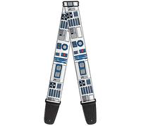 Buckle-Down Guitar Strap - Star Wars R2-D2 Bounding Parts4 White/Black/Blue/Gray/Red - 2" Wide - 29-54" Length