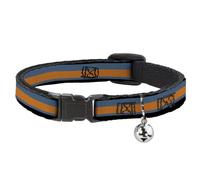 Buckle Down Stripes Breakaway Cat Collar with Bell, Plastic Clip, Easy Adjustable- 8.5 to 12 Inches 0.5 Inch Wide
