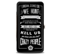 Buckle Down Supernatural Wallet, Hinged, Supernatural Dean Crazy People Quote Winchester Pentagram, Vegan Leather