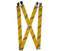 Buckle Down Suspenders - Hufflepuff Crest/stripe Yellow/black Accessory, Multi-Colored, One Size