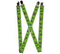 Buckle Down Men's Suspenders-Marvin The Martian W/Poses/Expressions Green, Multi, One Size