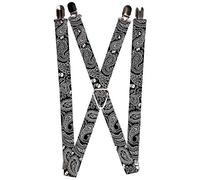 Buckle-Down Men's Suspender-Paisley Skulls, One Size