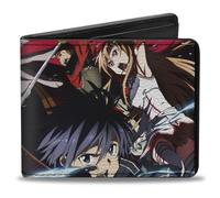 Buckle-Down Sword Art Online Wallet, Bifold, Sword Art Online Five Character Group Pose and Title Logo Red, Vegan Leather