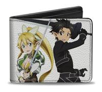 Buckle-Down Sword Art Online Wallet, Bifold, Sword Art Online Four Character Group Pose White, Vegan Leather