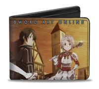 Buckle-Down Sword Art Online Wallet, Bifold, Sword Art Online Three Character Group Scene, Vegan Leather