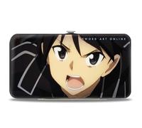 Buckle-Down Sword Art Online Wallet, Hinged, Sword Art Online Asuna and Kirito Face Expression Close Up, Vegan Leather