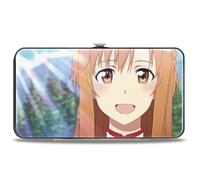 Buckle-Down Sword Art Online Wallet, Hinged, Sword Art Online Kirito and Asuna Sun Rays Faces, Vegan Leather