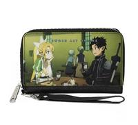 Buckle-Down Sword Art Online Wallet, Zip Around, Sword Art Online Leafa and Kirito Scene, Vegan Leather