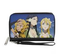 Buckle-Down Sword Art Online Wallet, Zip Around, Sword Art Online Three Female Character Group Scene, Vegan Leather