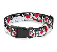 Buckle-Down Sylvester The Cat Expressions Gray Plastic Clip Collar, Medium/11-17