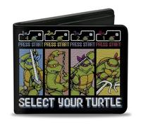 Buckle-Down Nickelodeon Vegan Leather Mens Wallet with Billfolds, Card Slots & ID Holder - Teenage Mutant Ninja Turtles, 4.0" x 3.5", Casual