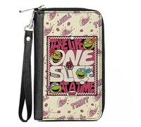 Buckle-Down Nickelodeon Wallet, Zip Around, Teenage Mutant Ninja Turtles Take Life One Slice at a Time, Vegan Leather, Multicolor, 7.5"x4.5", Casual