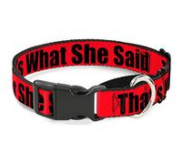 Buckle-Down THAT'S WHAT SHE SAID Red/Black Martingale Dog Collar, 1.5" Wide-Fits 18-32" Neck-Large